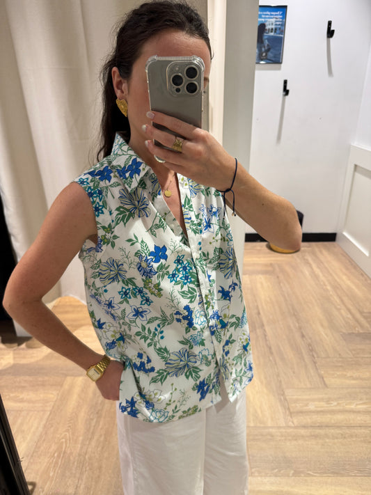 Chemise à fleurs sans manches M