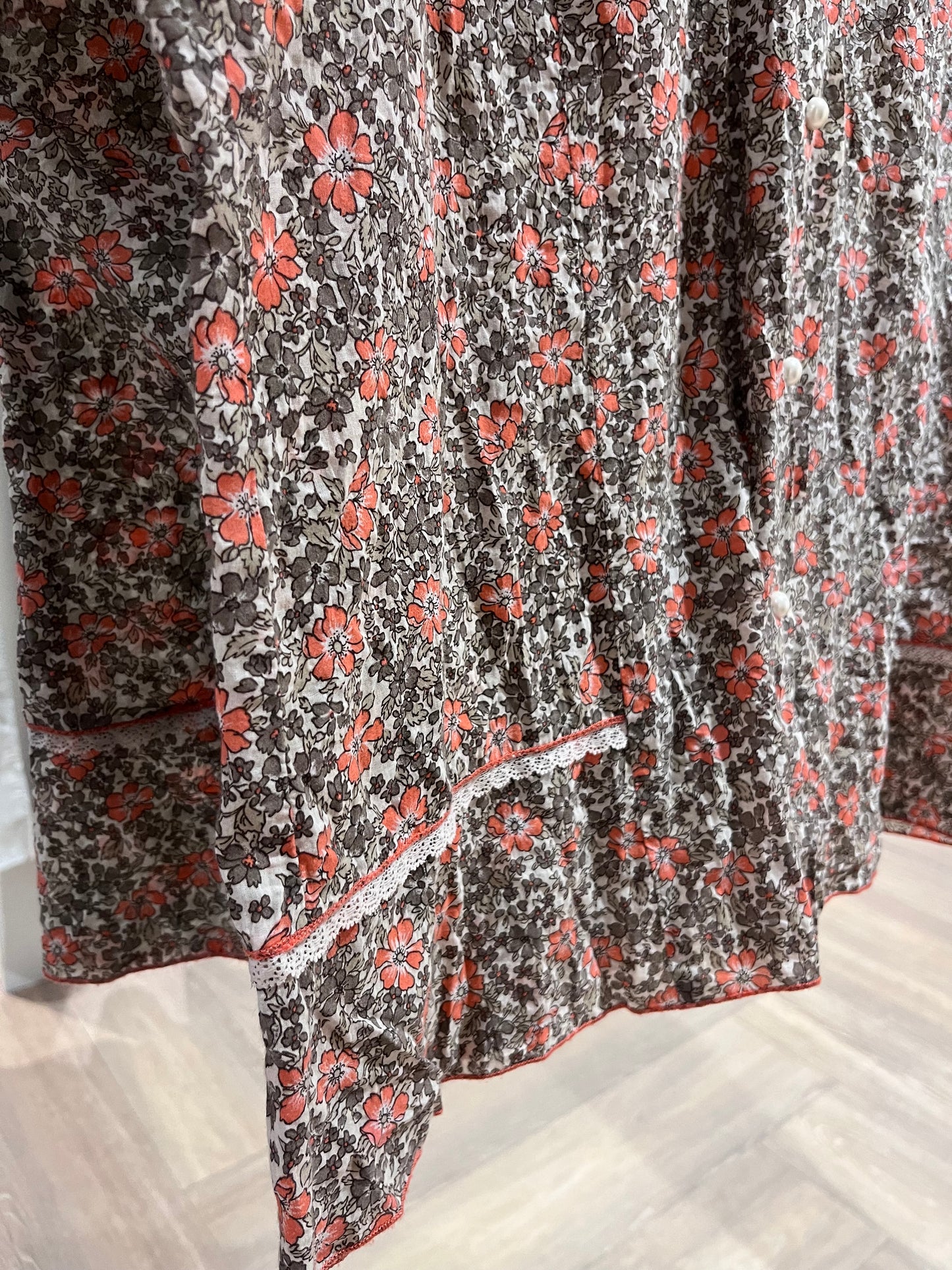 Blouse vintage à motifs fleurs XXXL