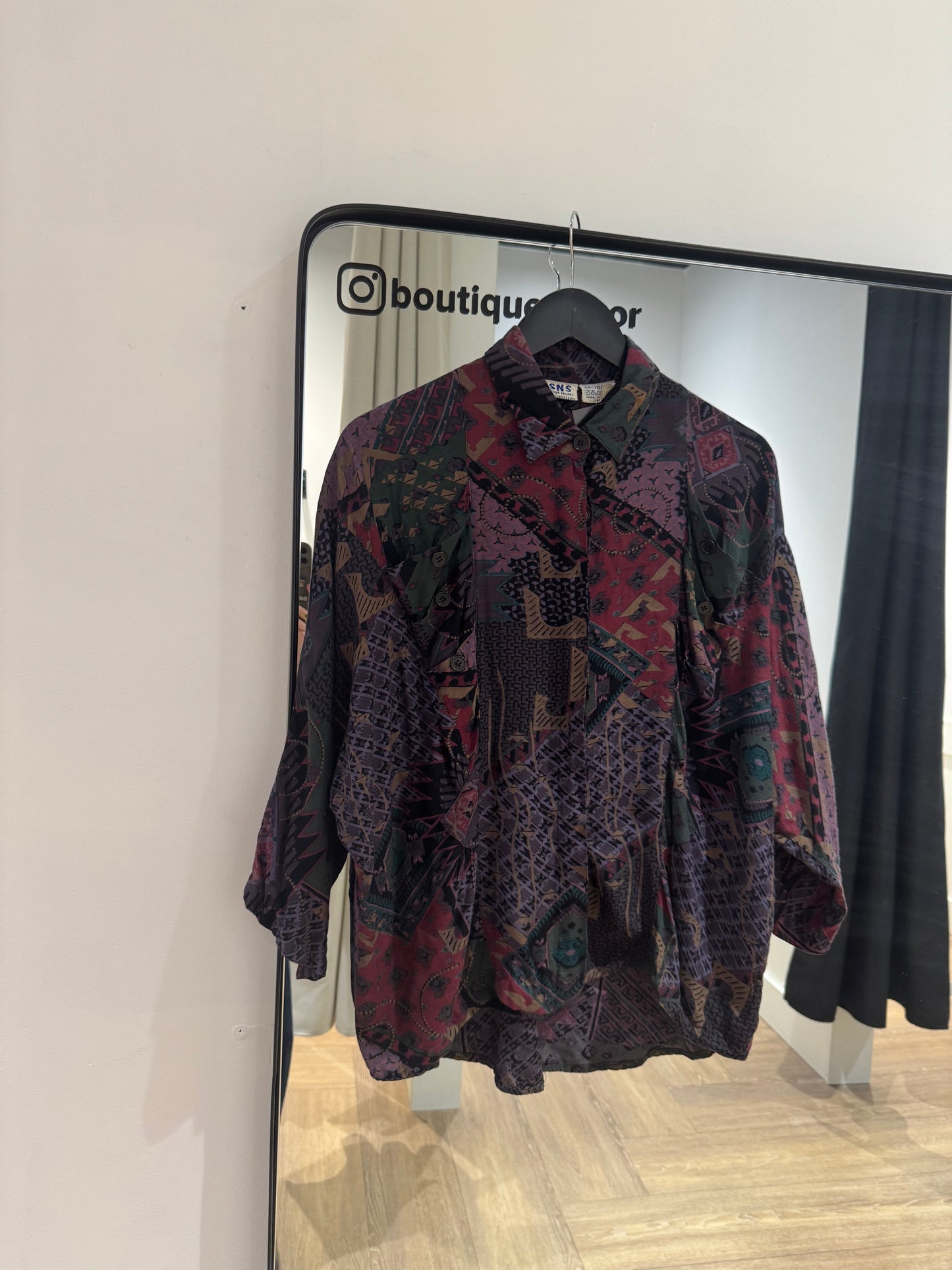 Blouse vintage à motifs M