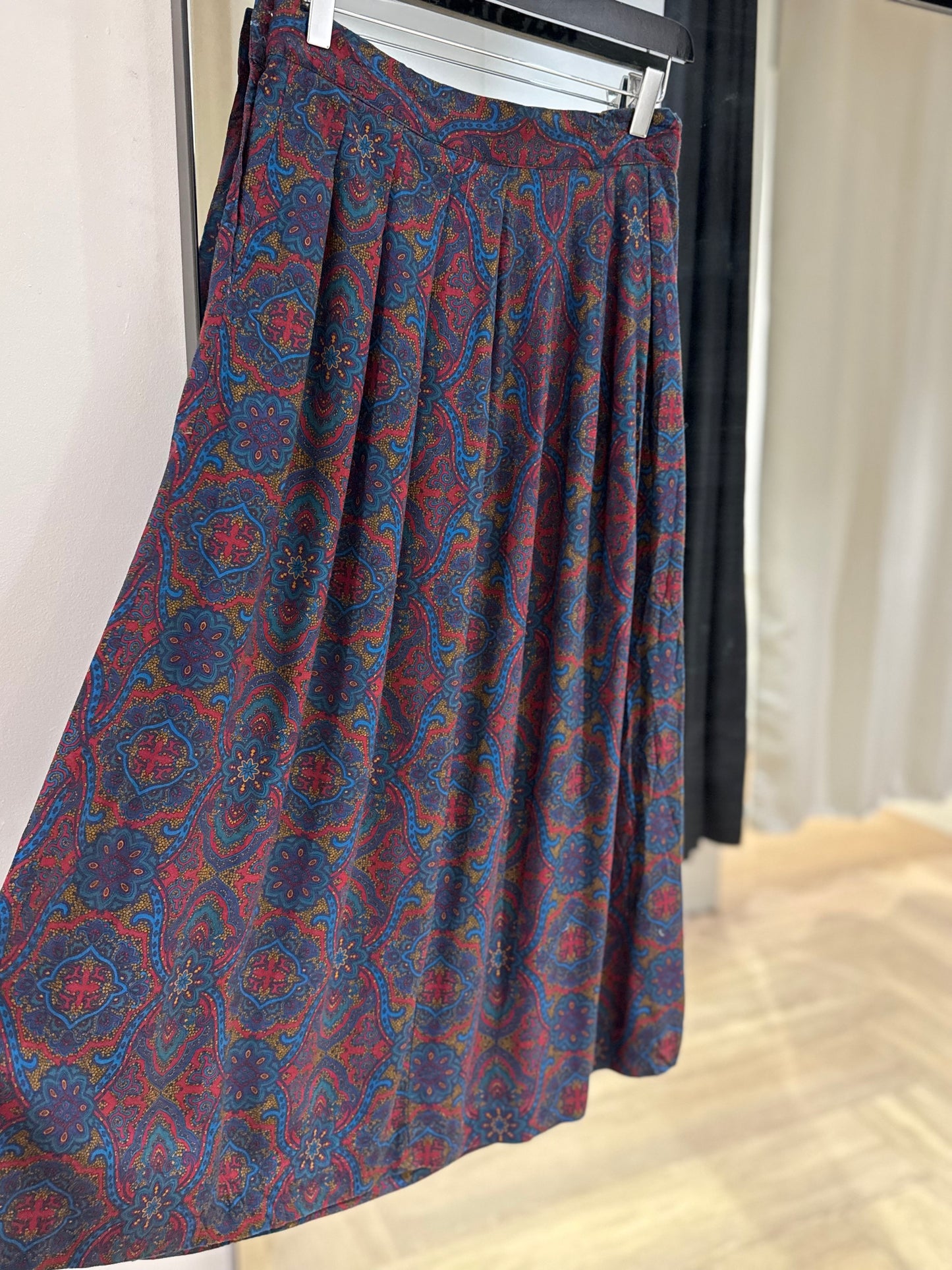 Jupe plissée vintage à motifs S
