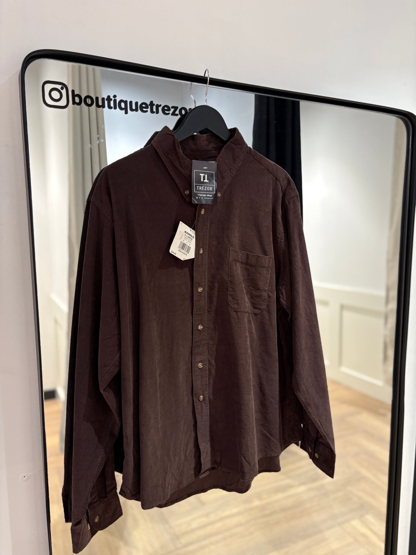 Chemise en velours Homme XL