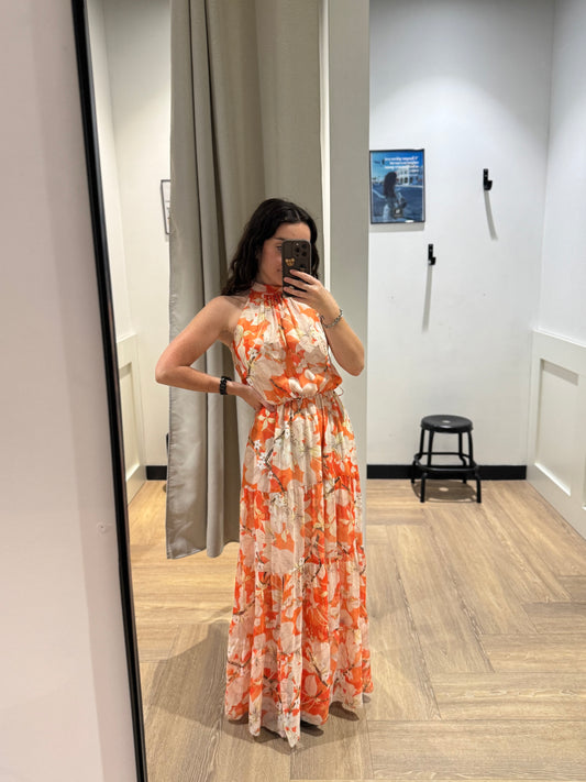 Robe longue à fleurs S