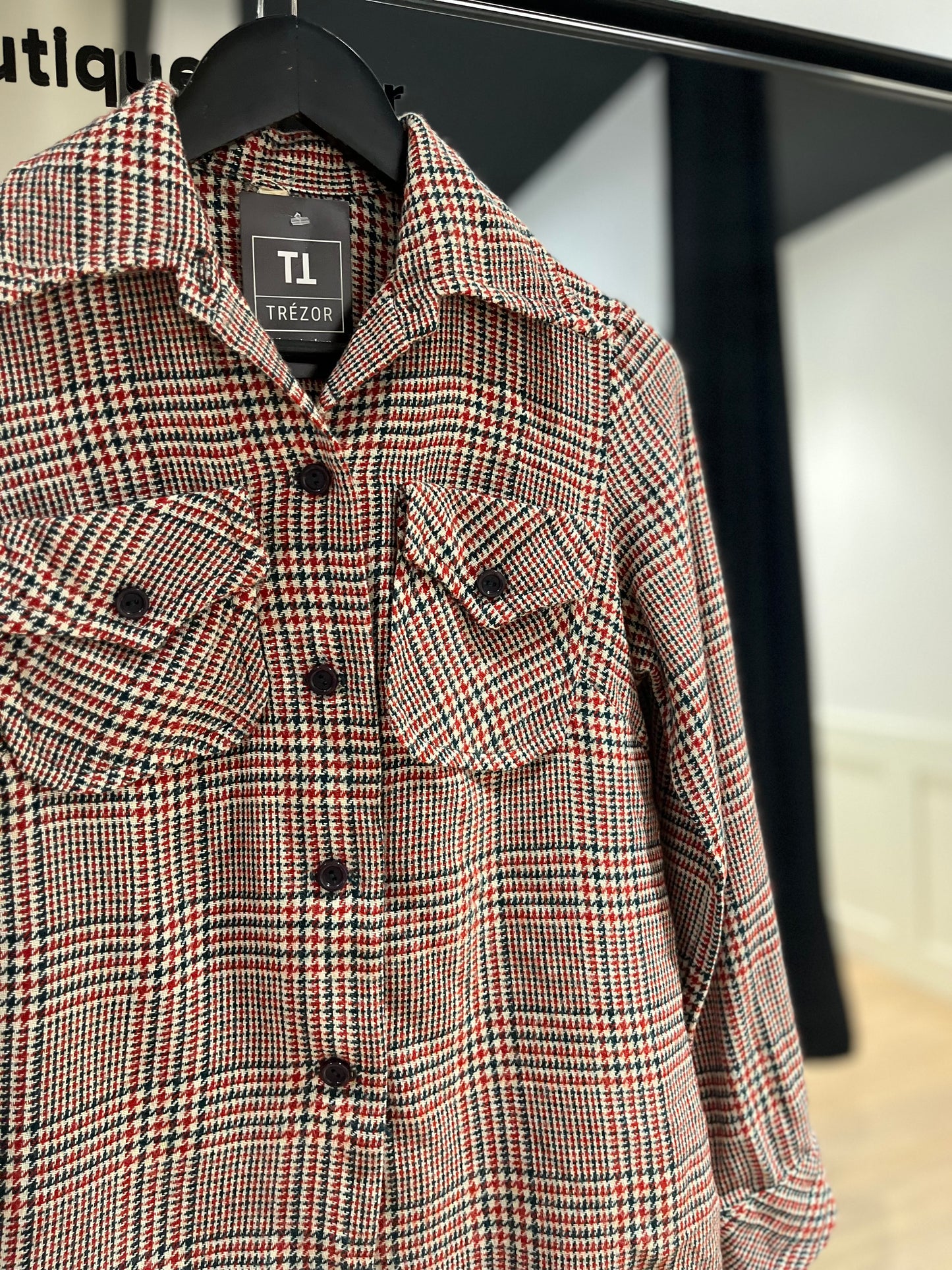 Chemise à carreaux vintage XS