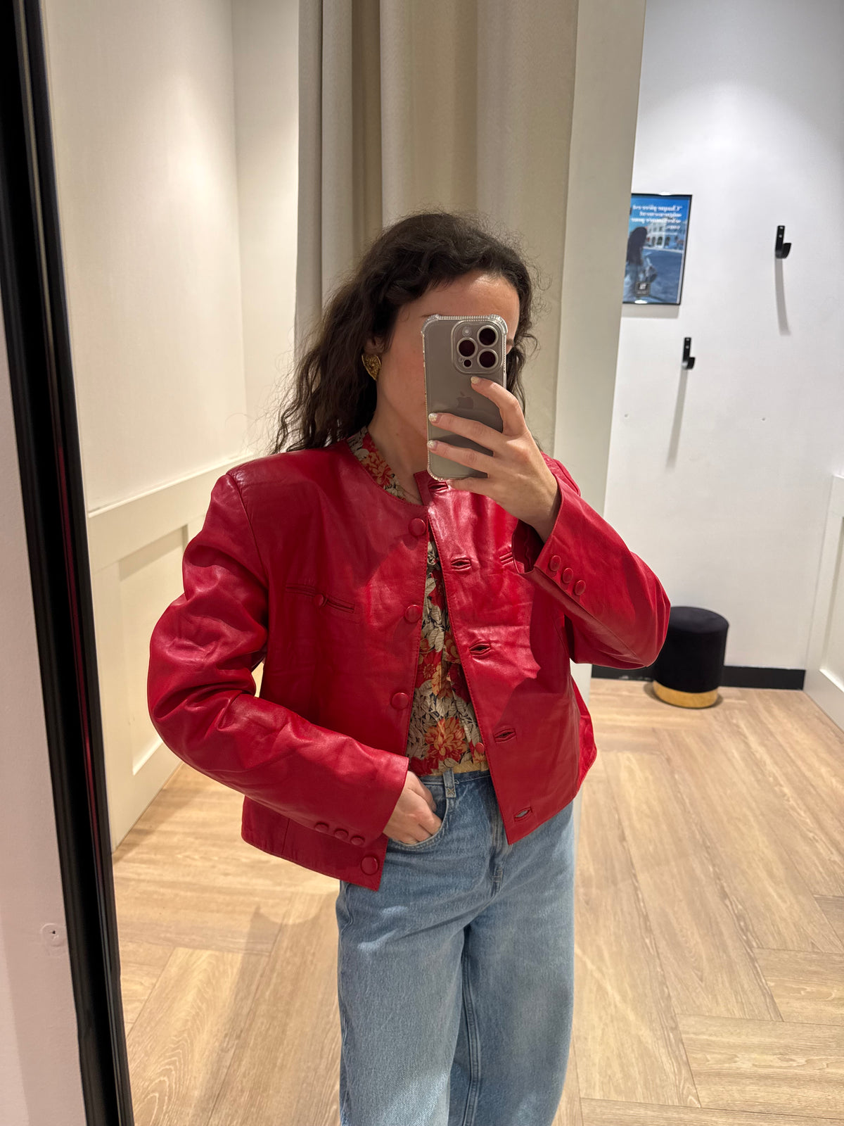 Veste en cuir vintage L