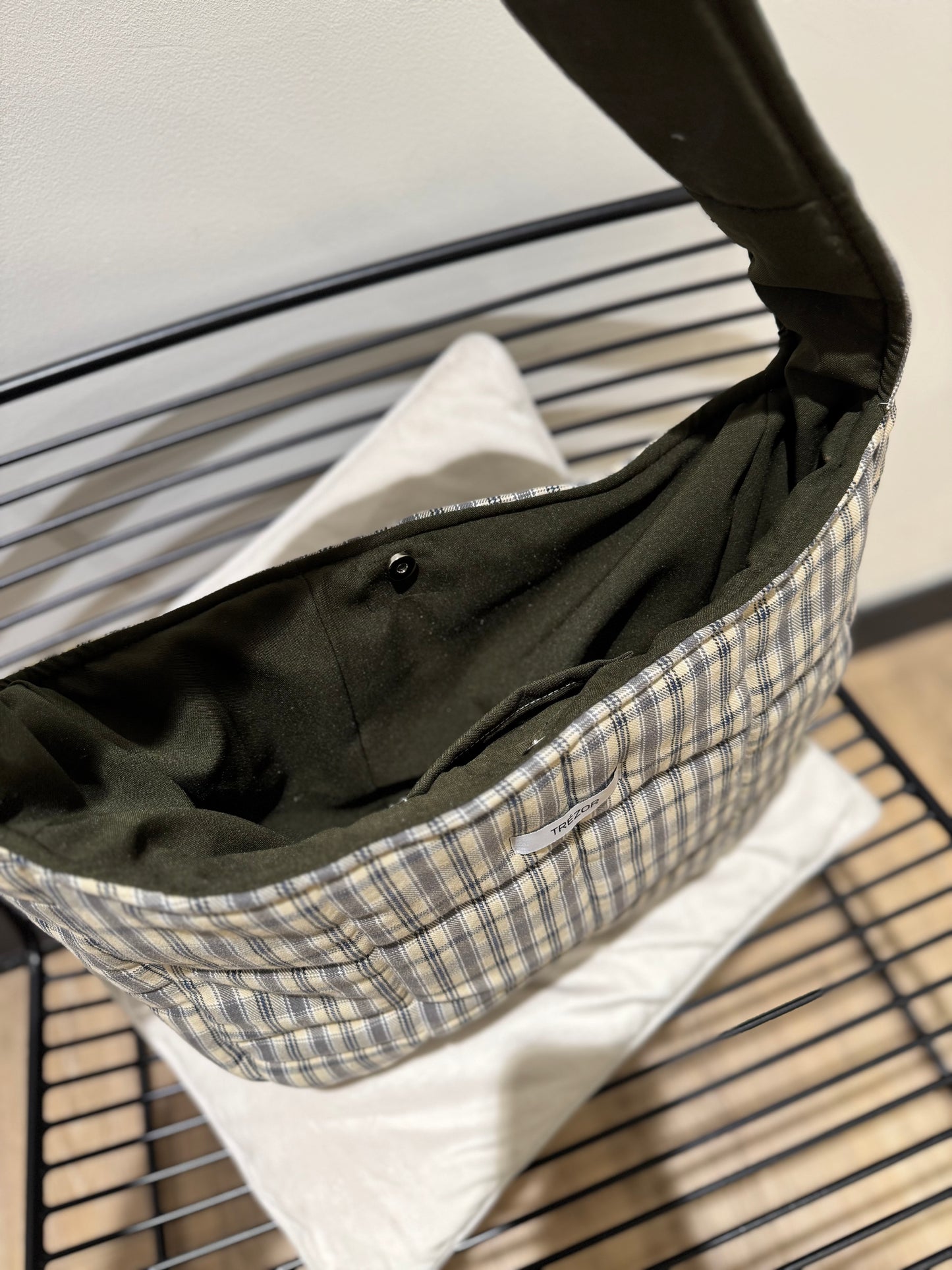 Sac fourre-tout matelassé à carreaux