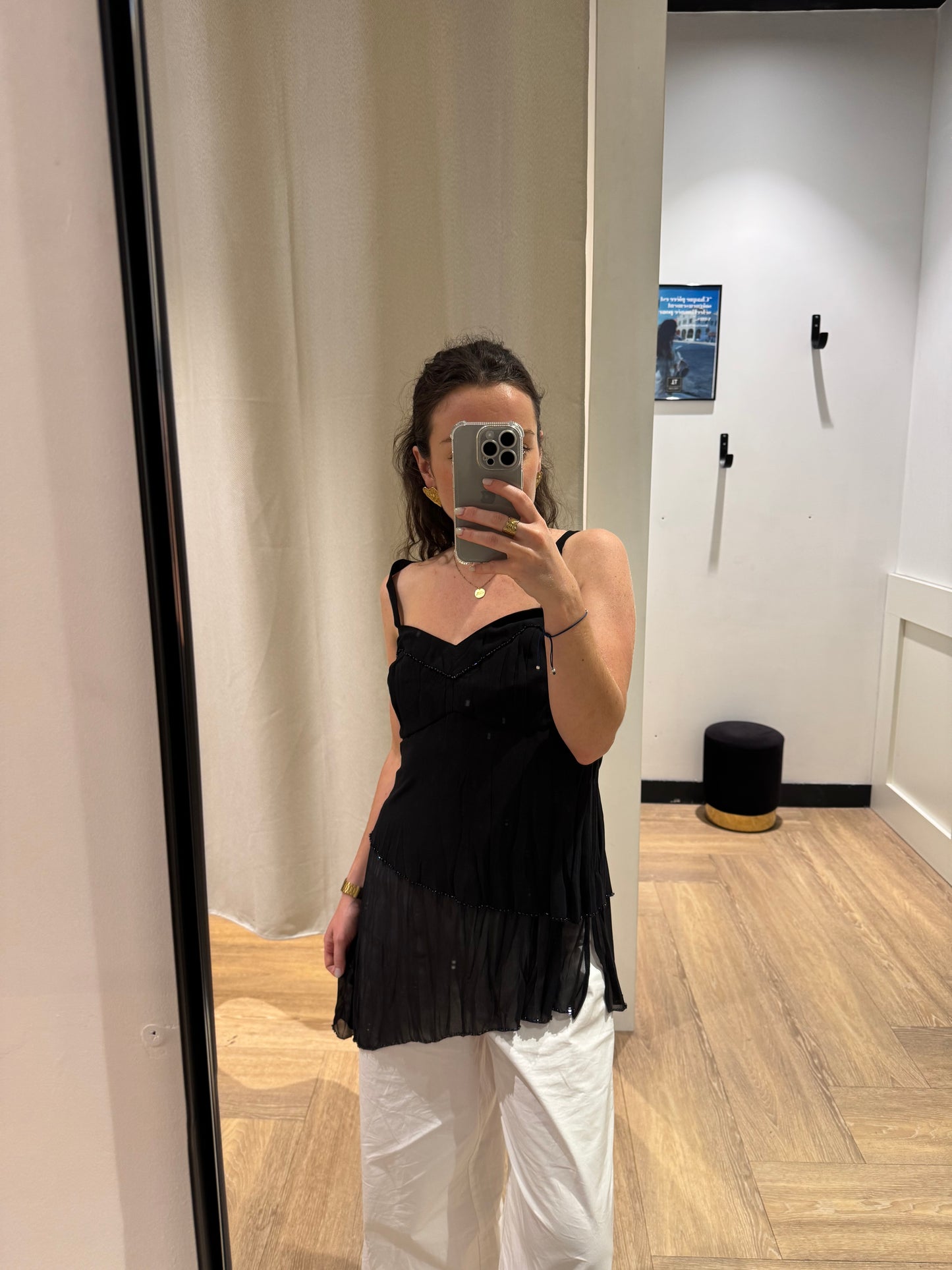 Top débardeur vintage noir M