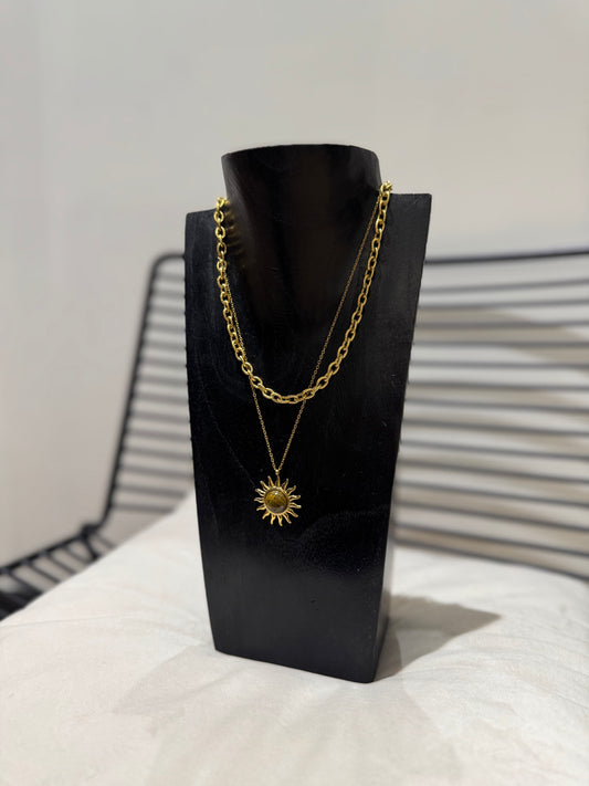 Collier soleil en acier inoxydable