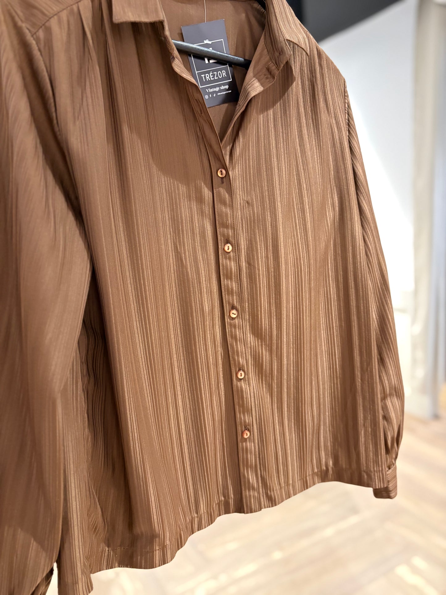 Blouse vintage marron L