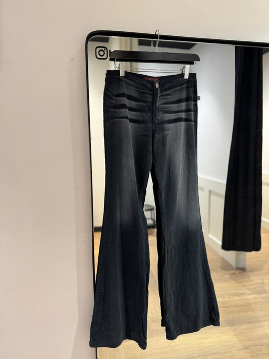 Pantalon vintage flare en velours 36