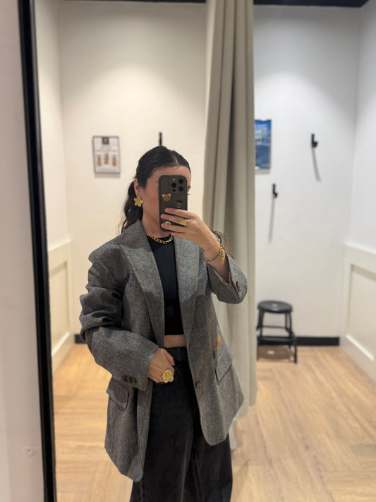 Blazer vintage à carreaux L