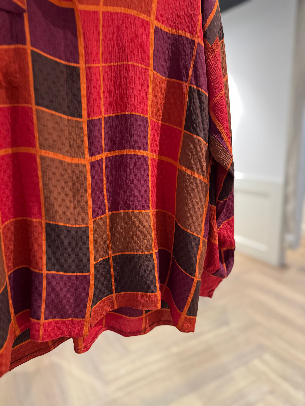 Blouse vintage à motifs géométriques M
