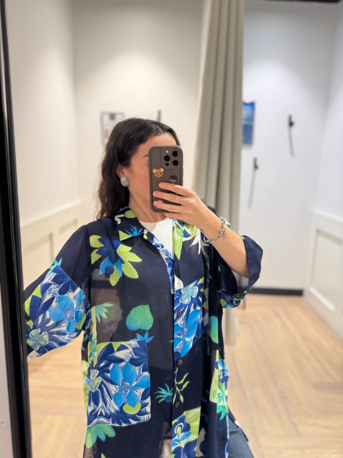 Blouse fluide vintage à fleurs XXL