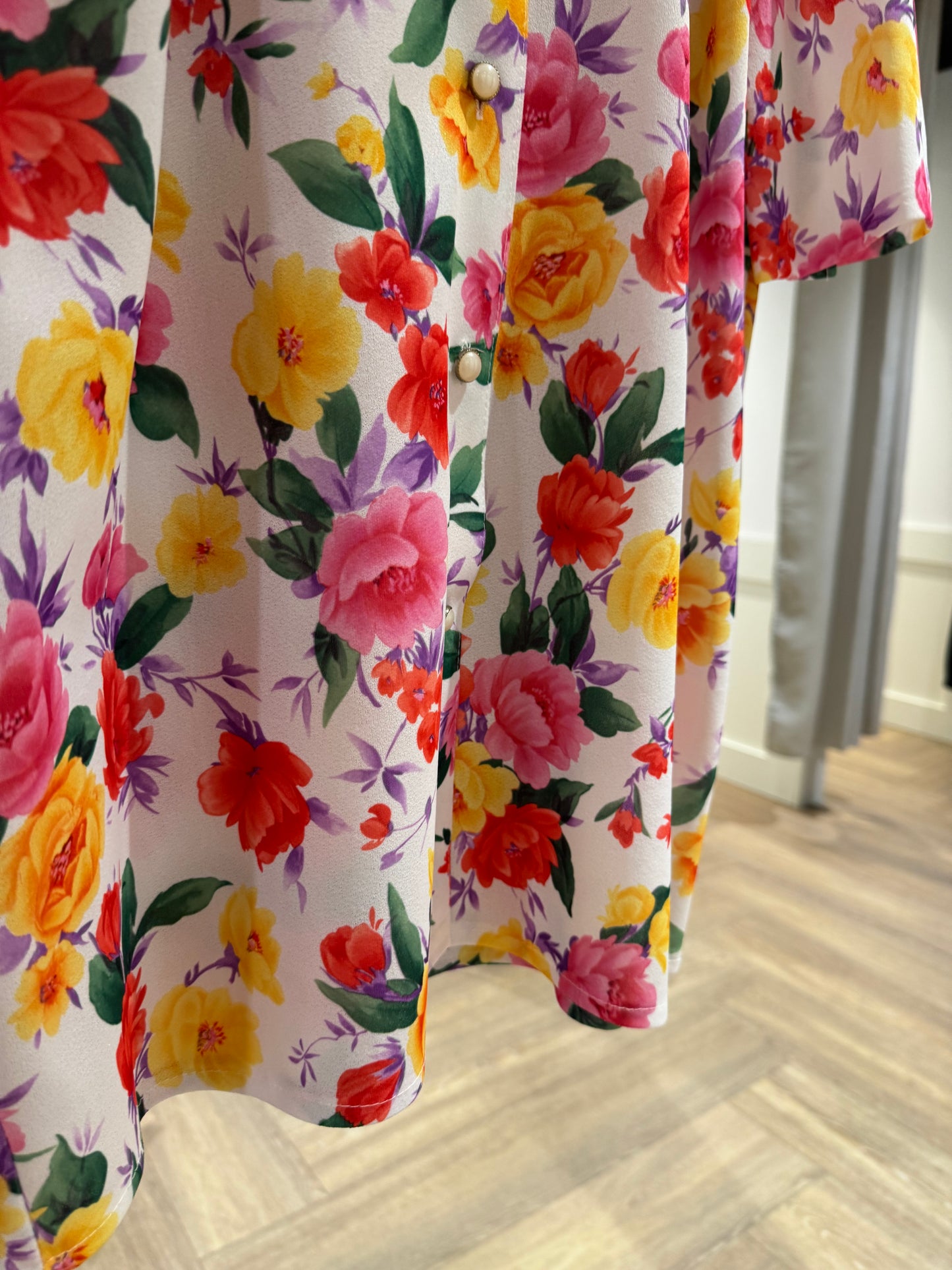 Blouse vintage à fleurs L