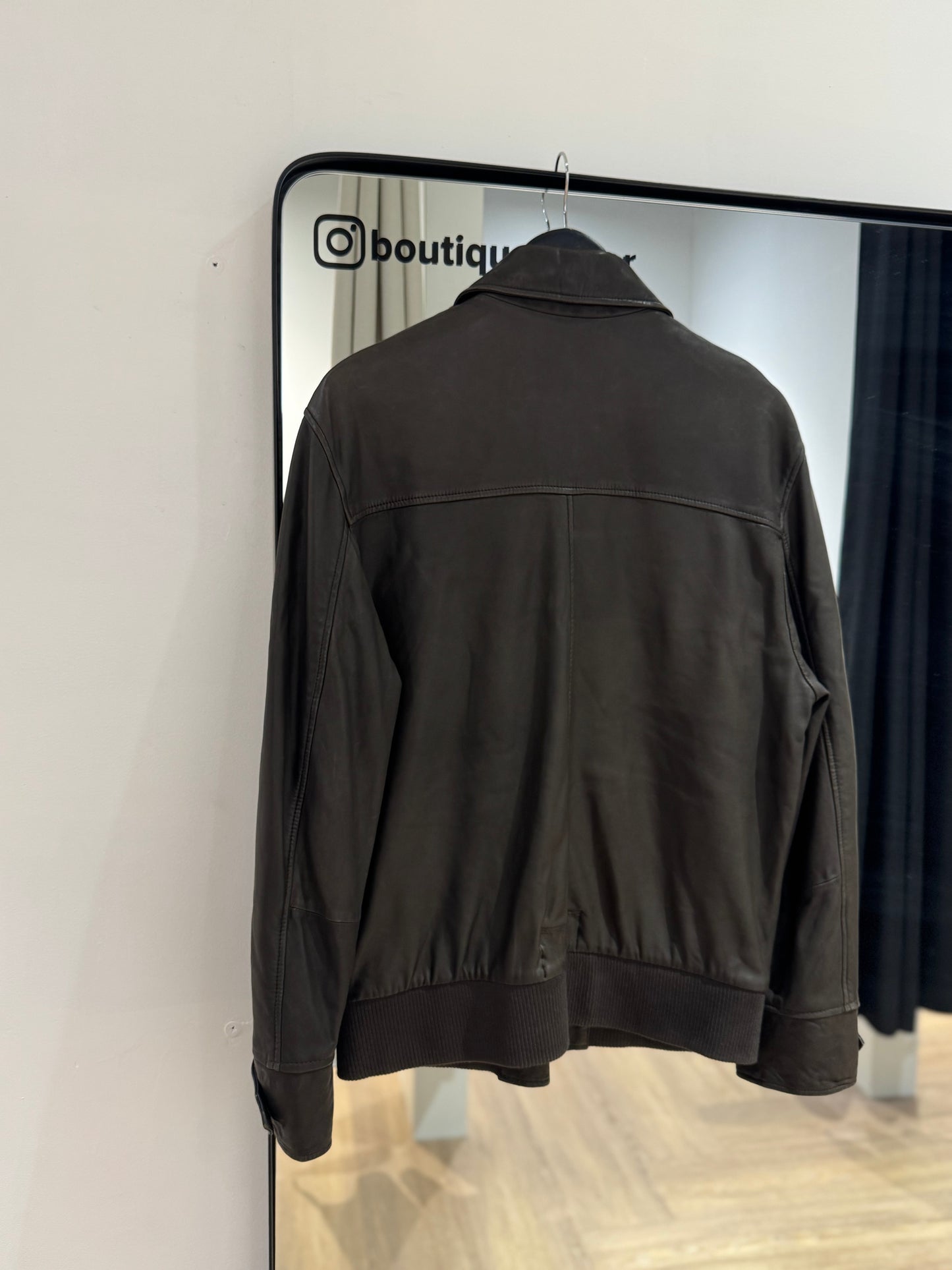 Veste en cuir marron M