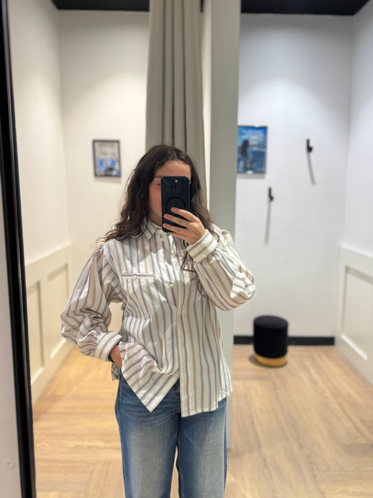 Chemise vintage à rayures M
