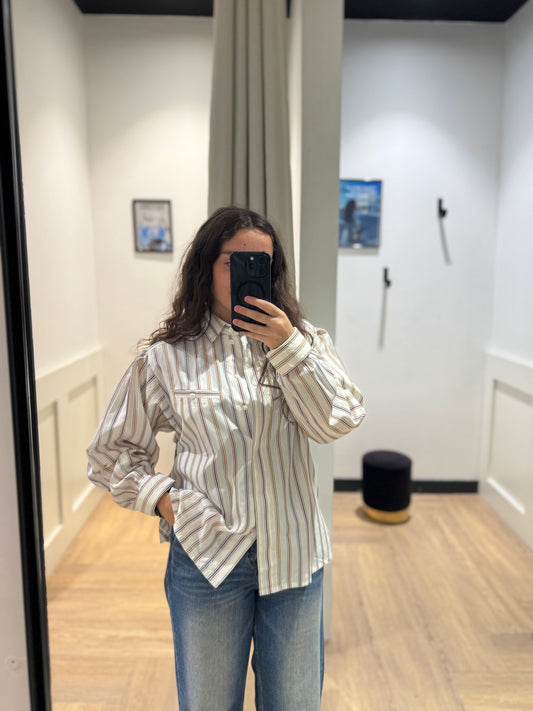 Chemise vintage à rayures M