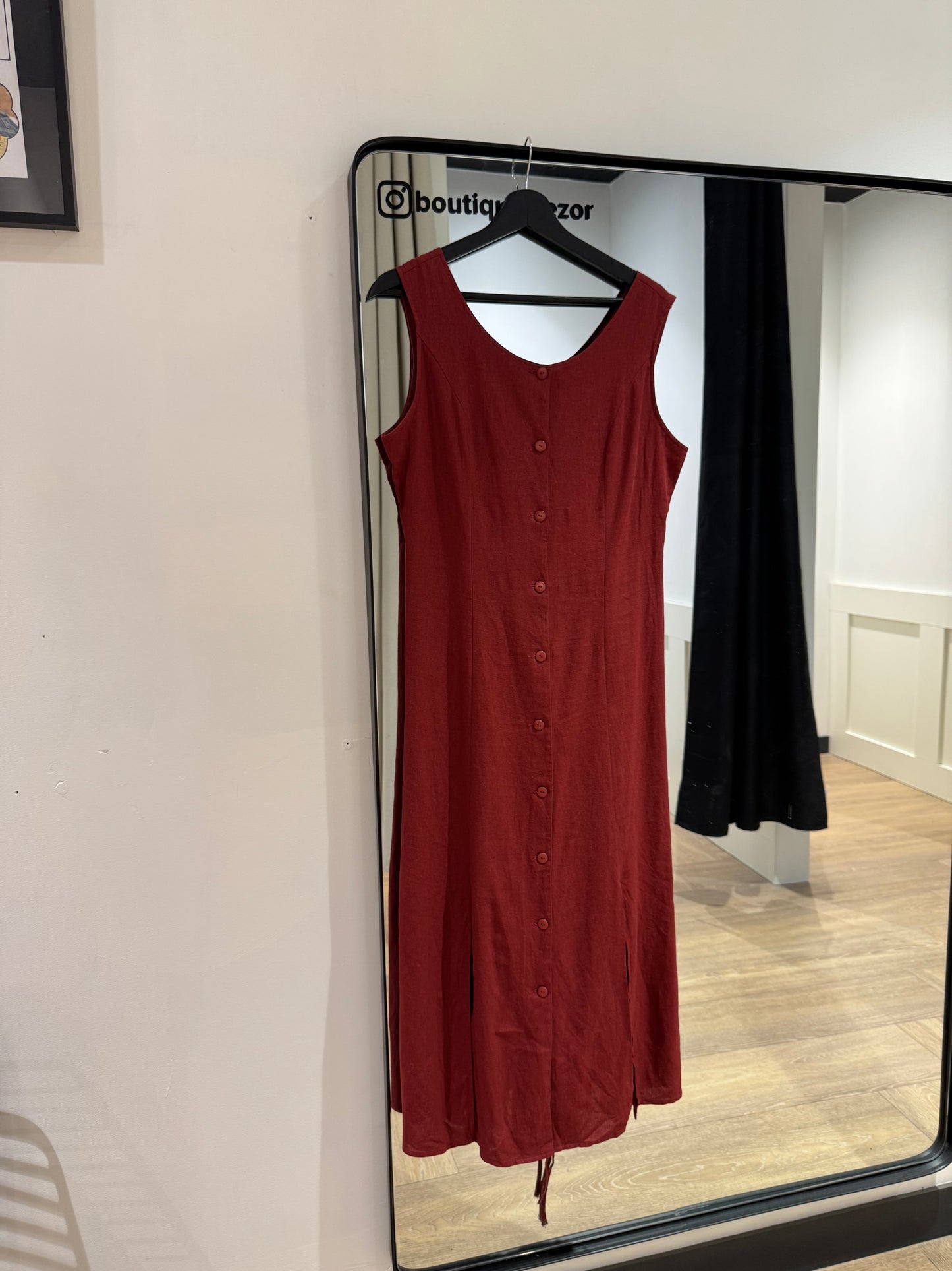 Robe longue d’été vintage en lin L