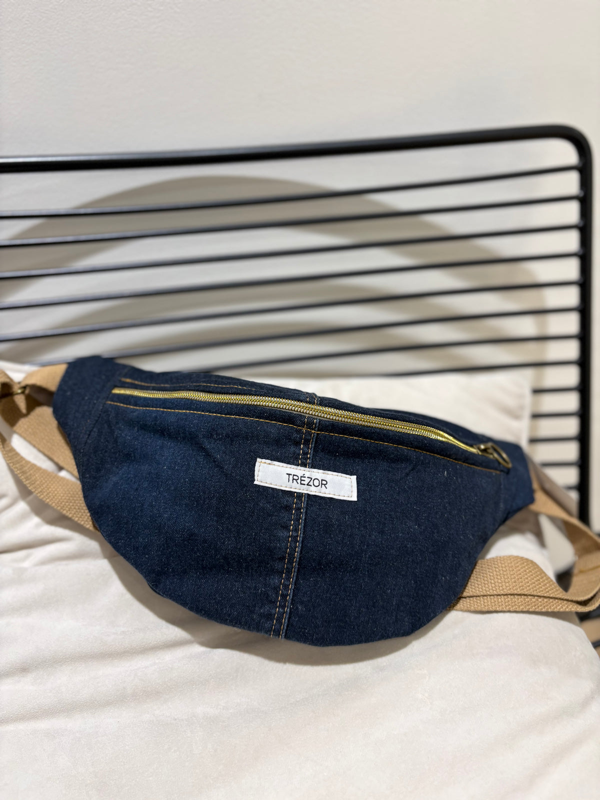Sac banane en jean fait main