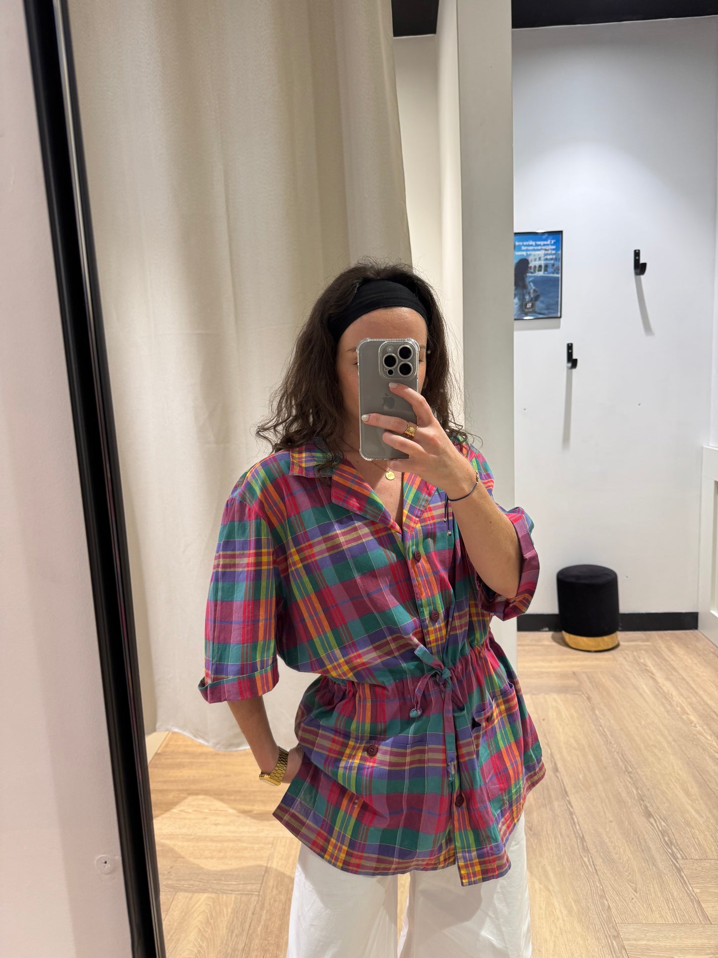 Chemise vintage à carreaux XL