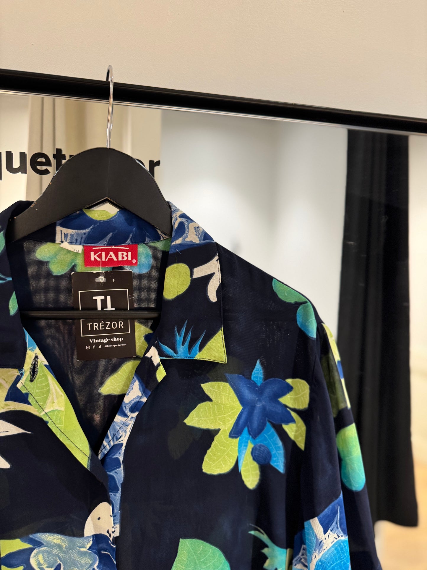 Blouse fluide vintage à fleurs XXL
