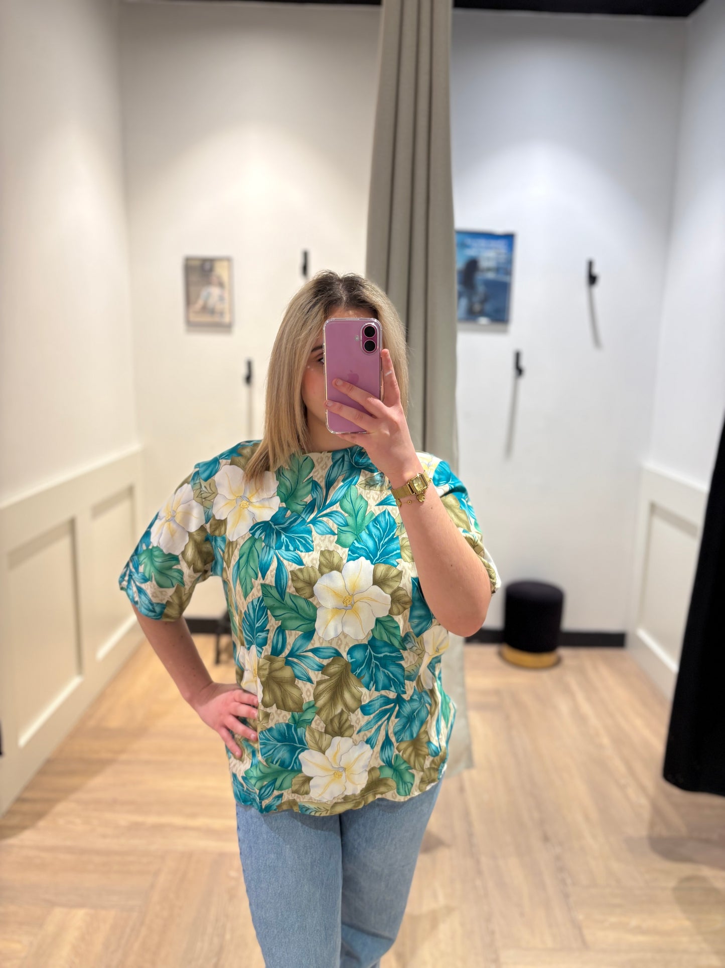 Blouse à fleurs hawaïennes L