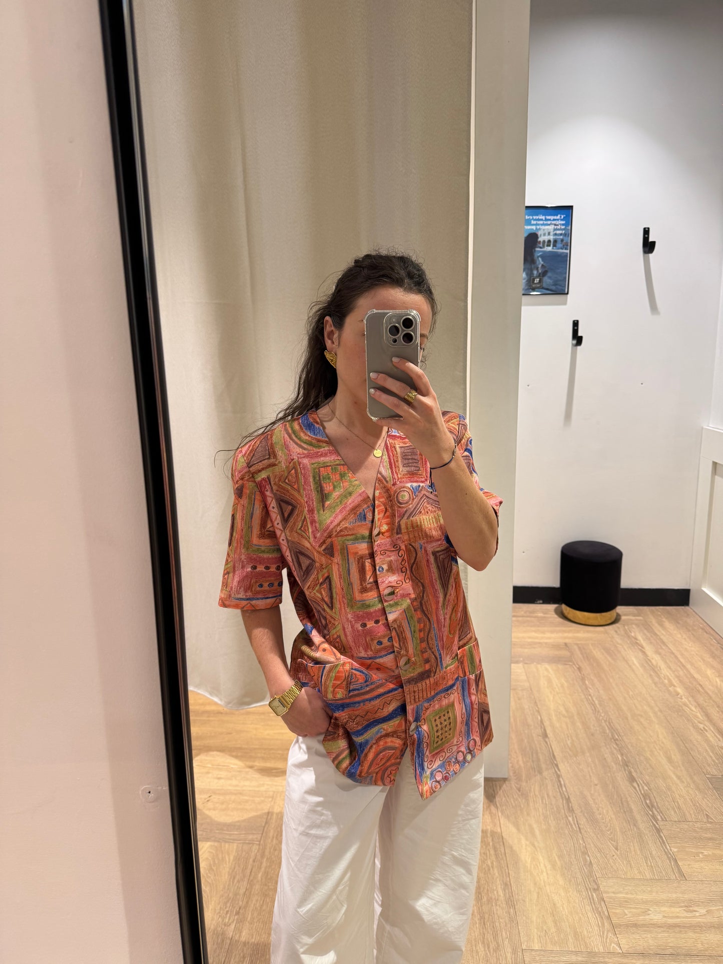 Veste vintage à motifs L