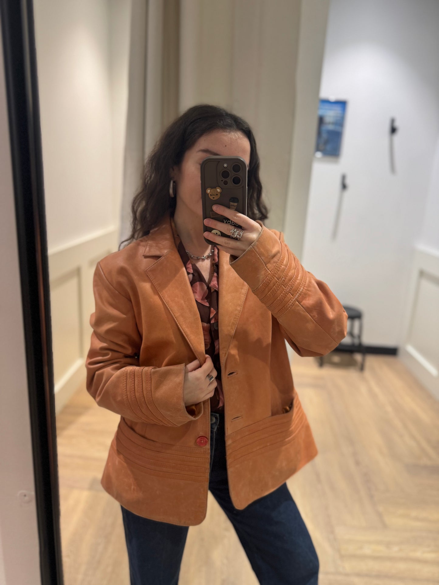 Veste en cuir vintage L