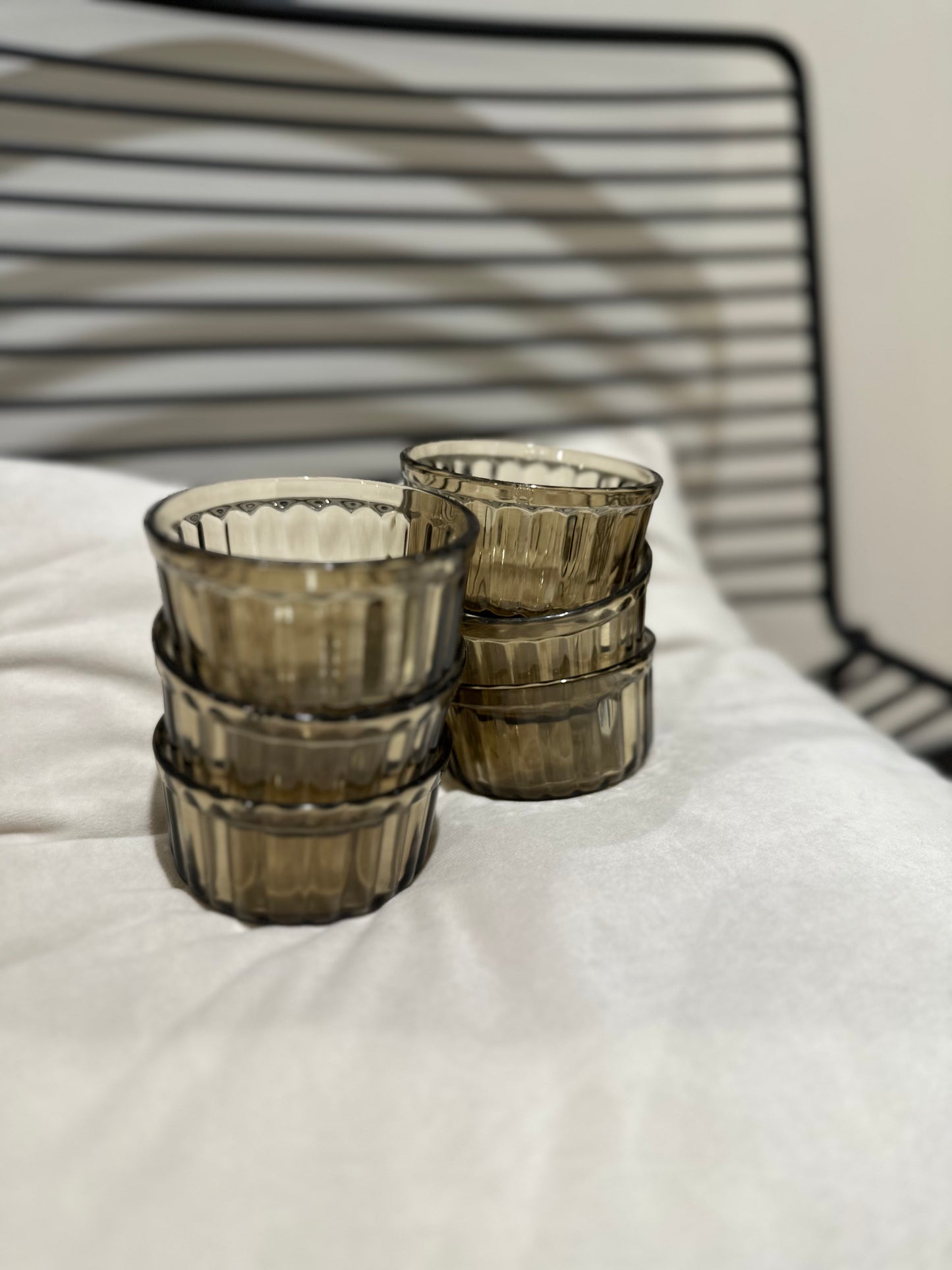 Lot de 6 ramequins noirs fumés