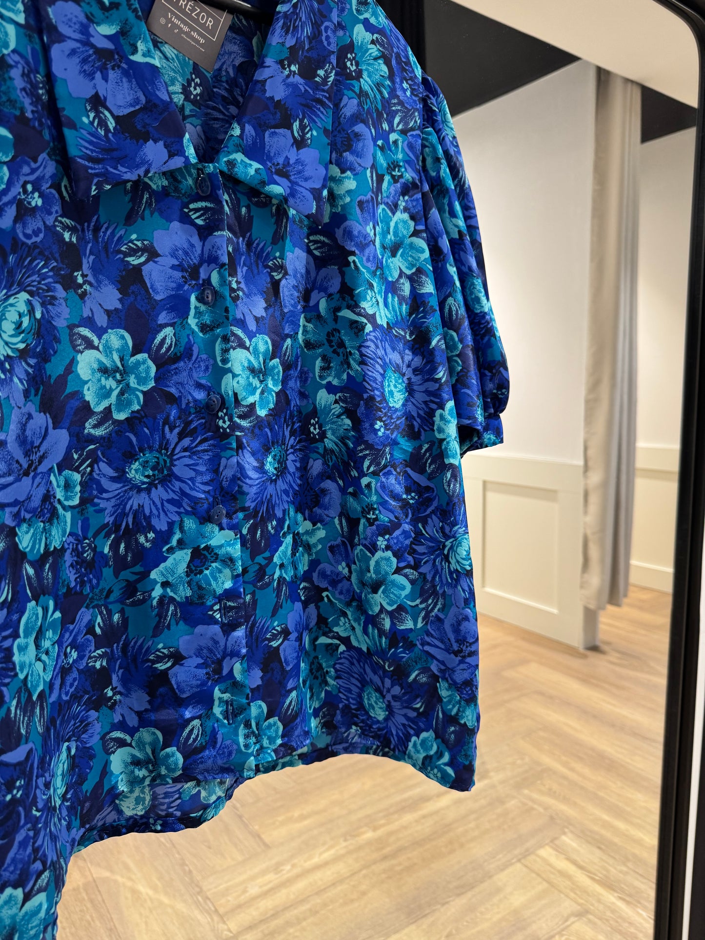 Blouse vintage à fleurs XXL