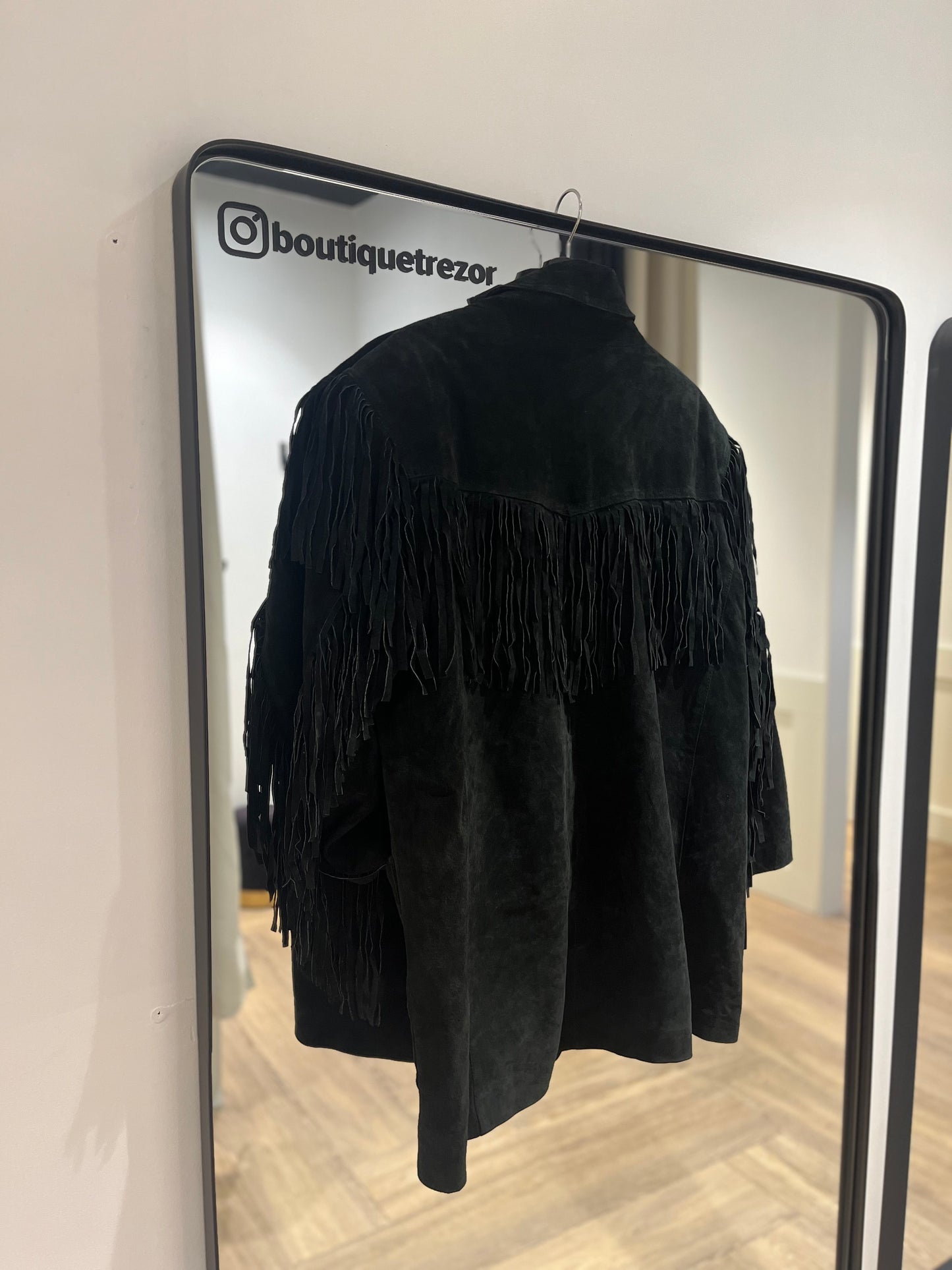 Veste à franges noire 2XL