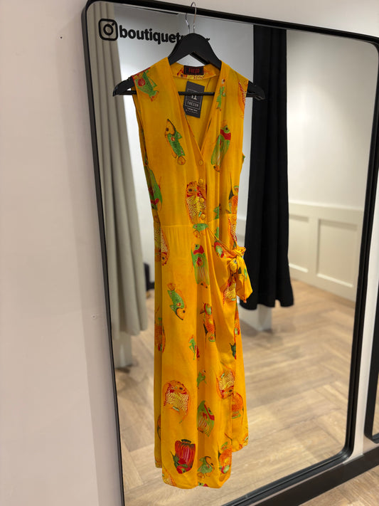 Robe longue vintage à motifs poissons S