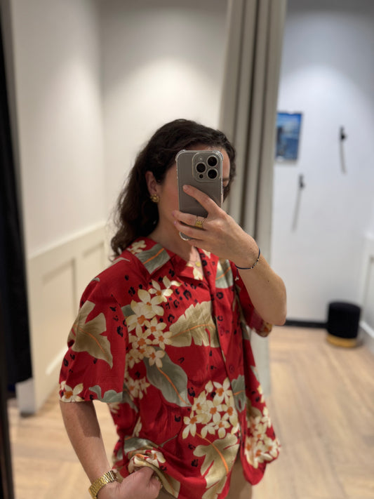 Chemise à fleurs hawaïennes XL