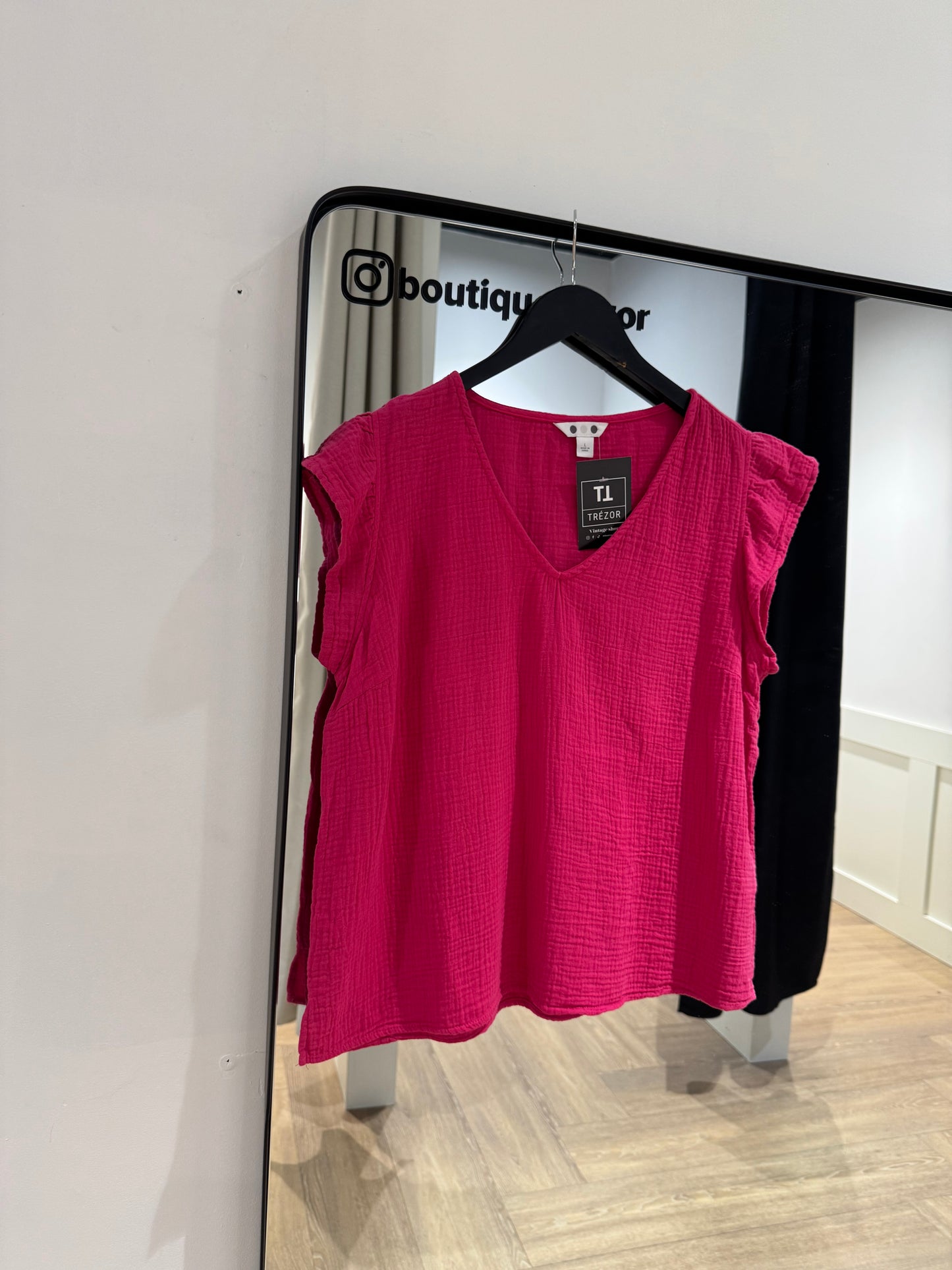 Blouse d’été rose L