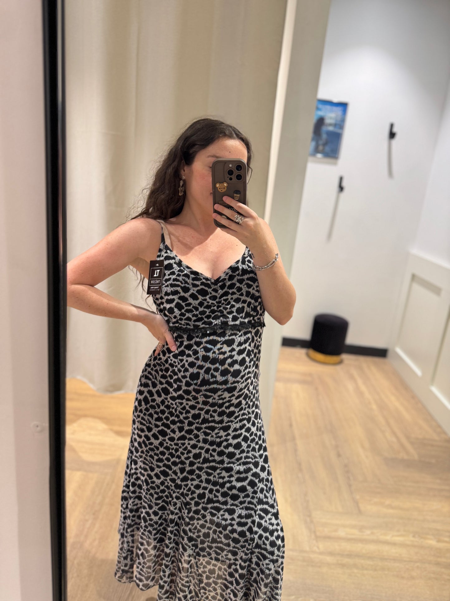 Robe longue léopard L