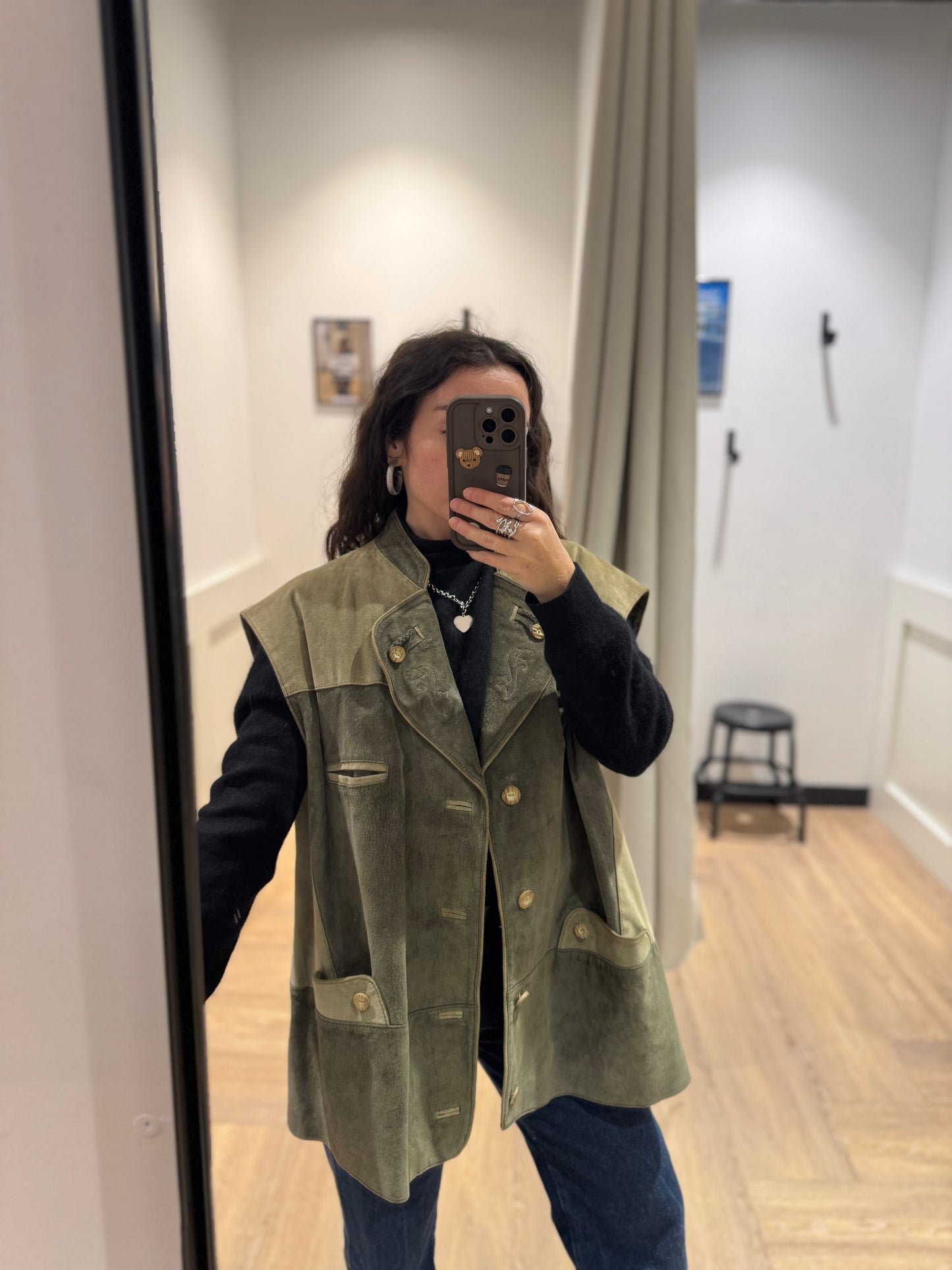 Veste sans manches en cuir XL