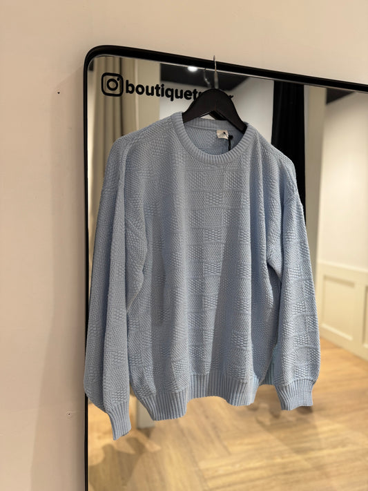 Pull vintage bleu ciel L