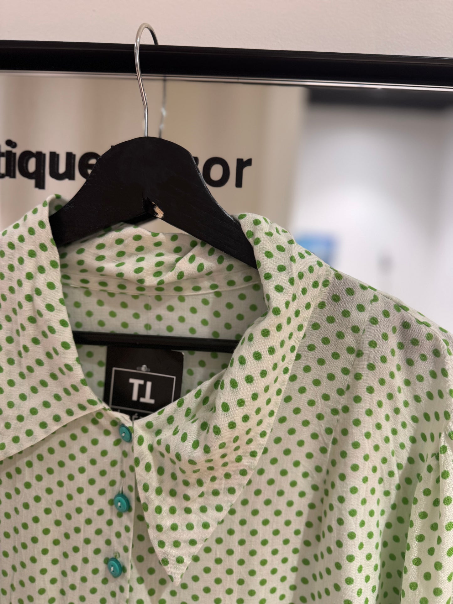 Blouse vintage à pois XL