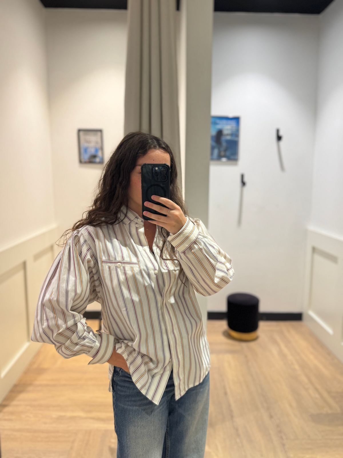 Chemise vintage à rayures M