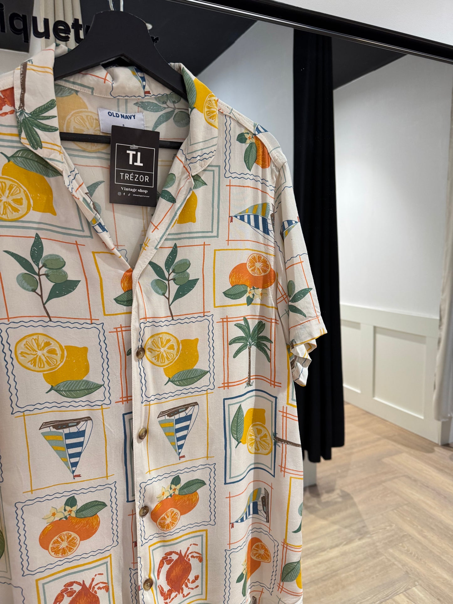 Chemise d’été à motifs fruits Homme S