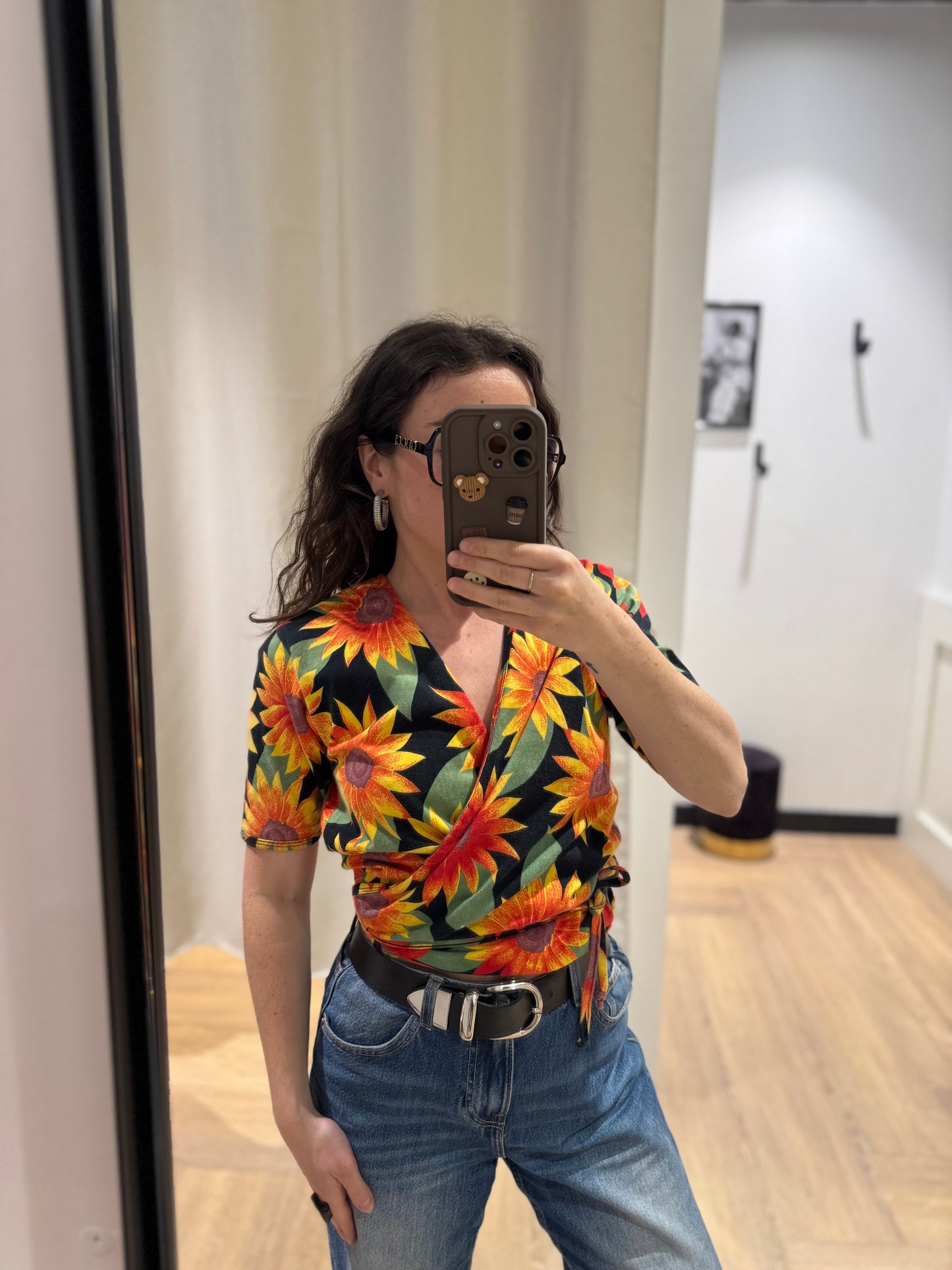 Tee-shirt à motifs fleurs S/M