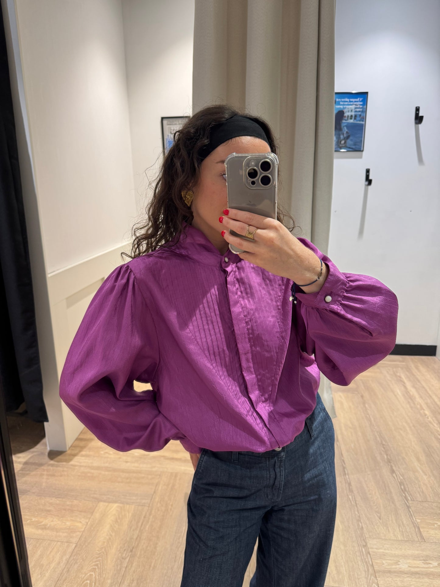 Blouse vintage satinée L