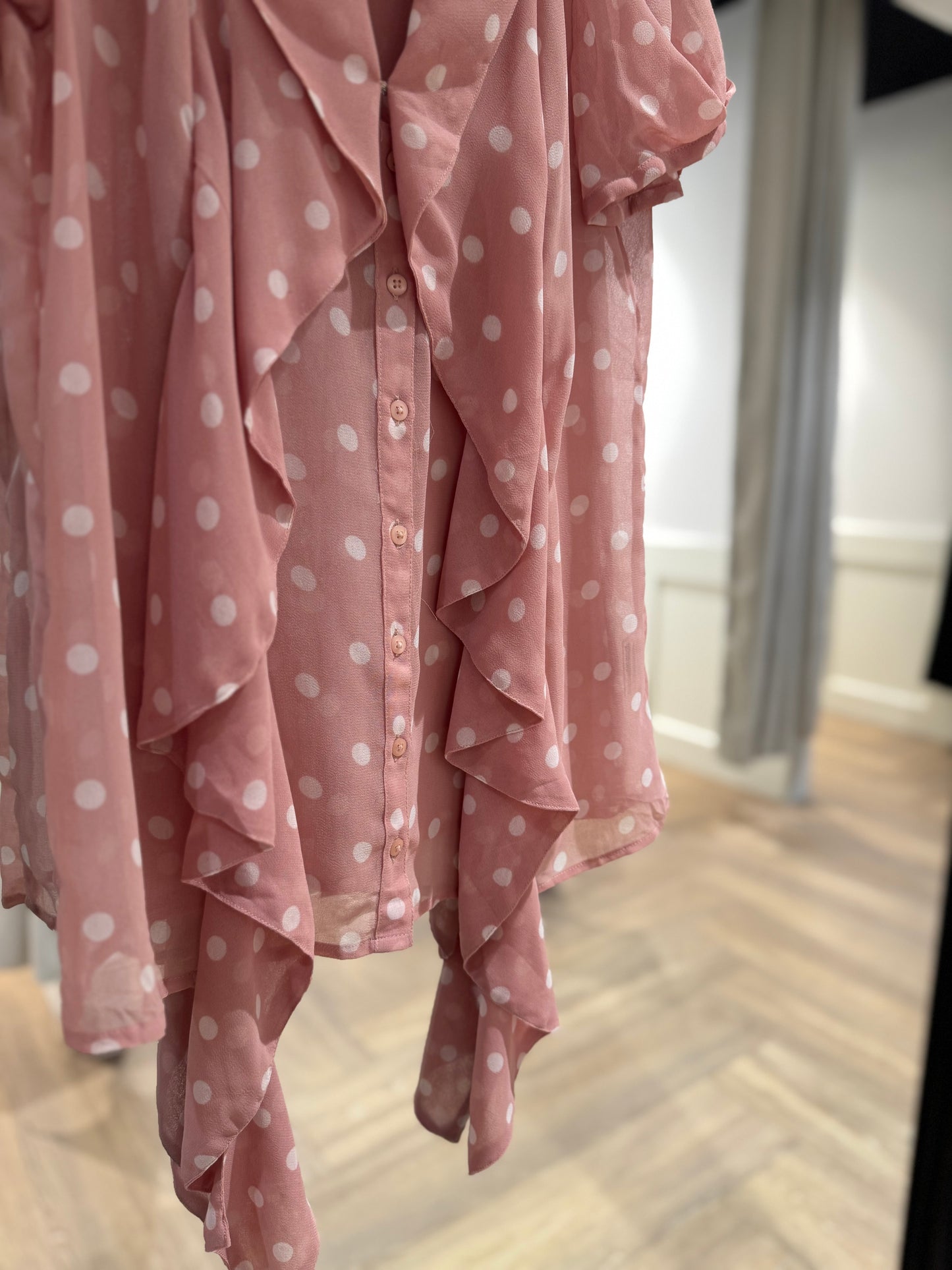 Blouse rose à pois XS/S
