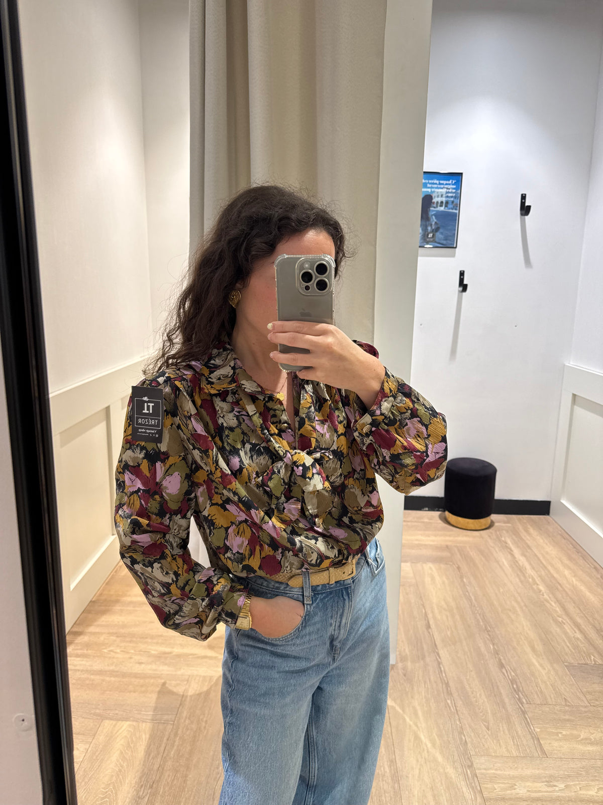 Blouse vintage à motifs M