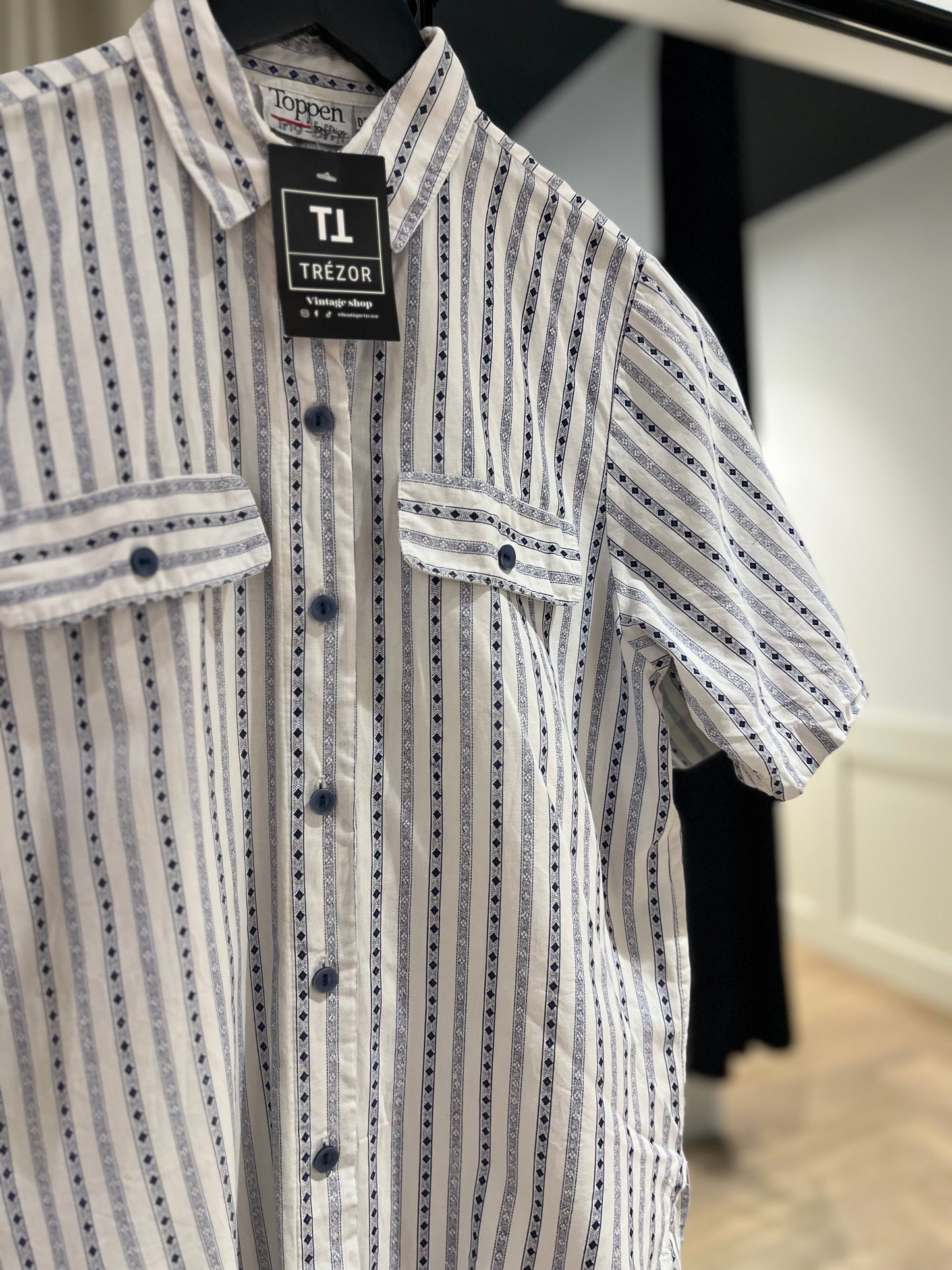 Chemise vintage à rayures S