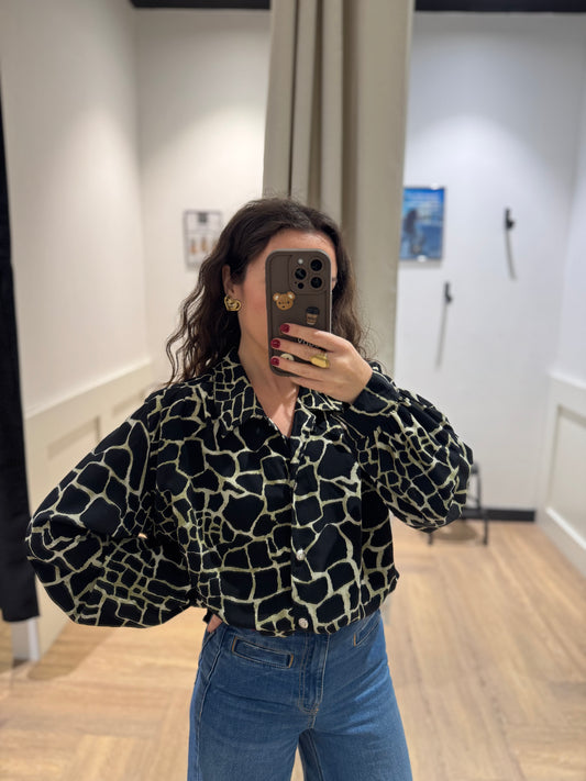 Blouse vintage à motifs XL
