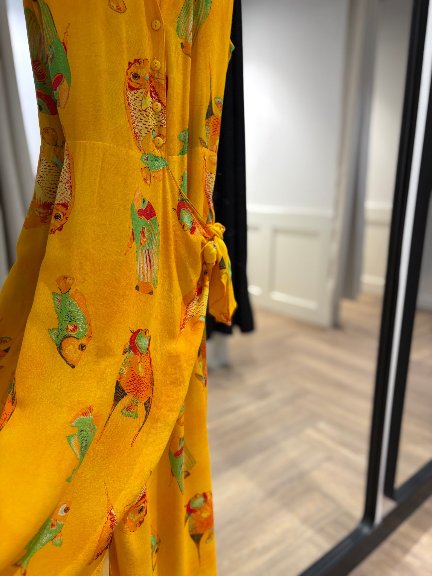 Robe longue vintage à motifs poissons S