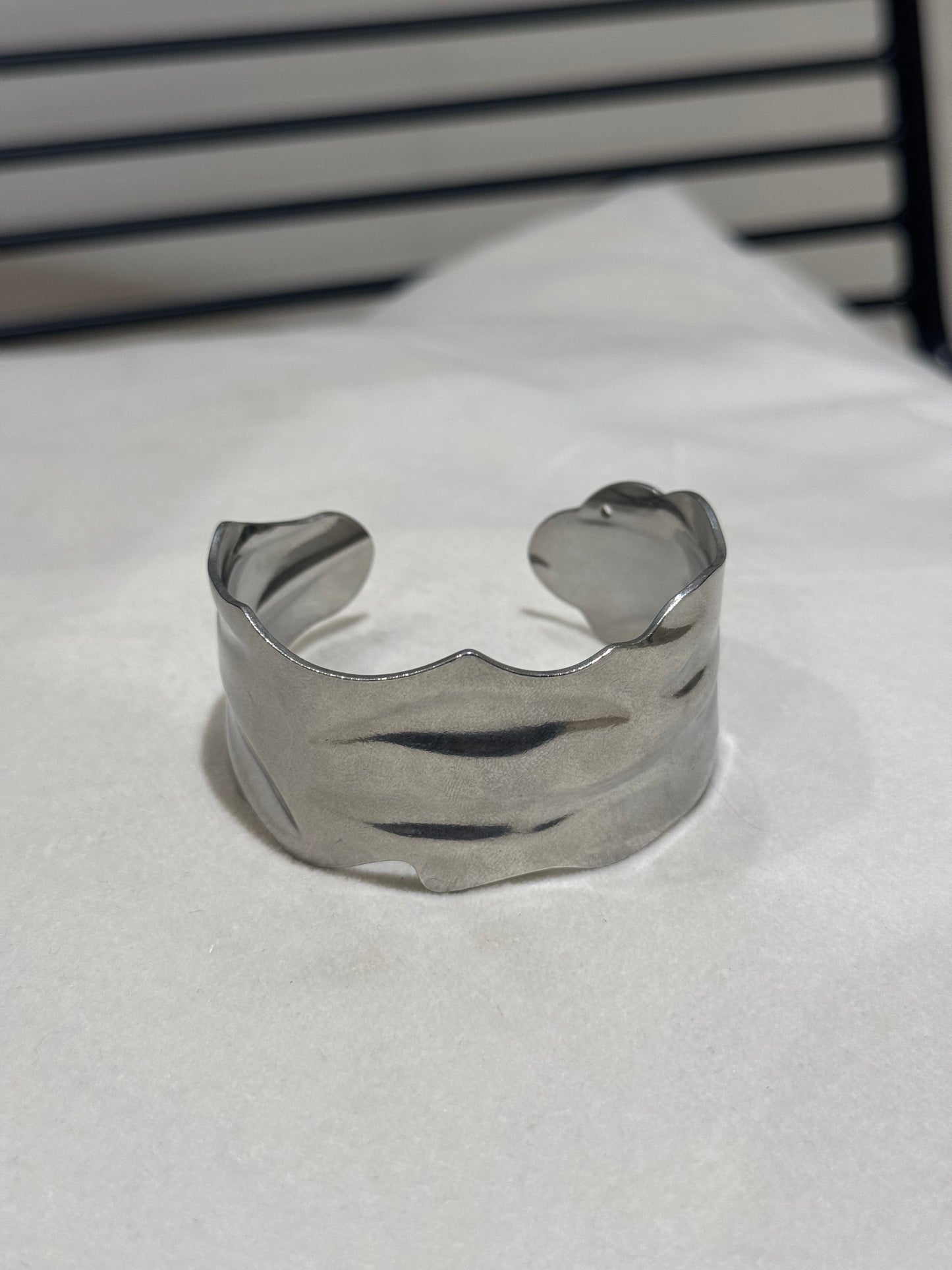 Bracelet manchette argenté