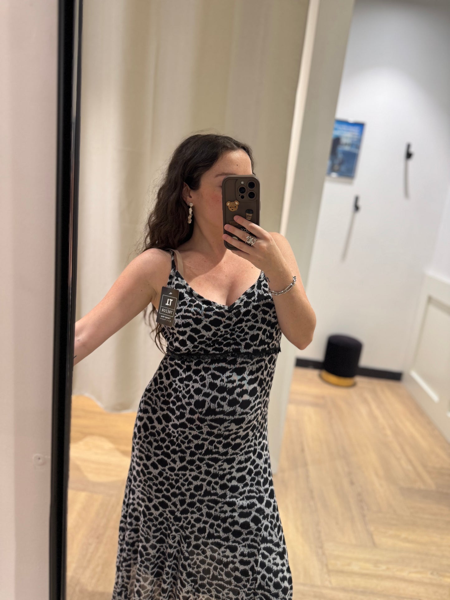 Robe longue léopard L