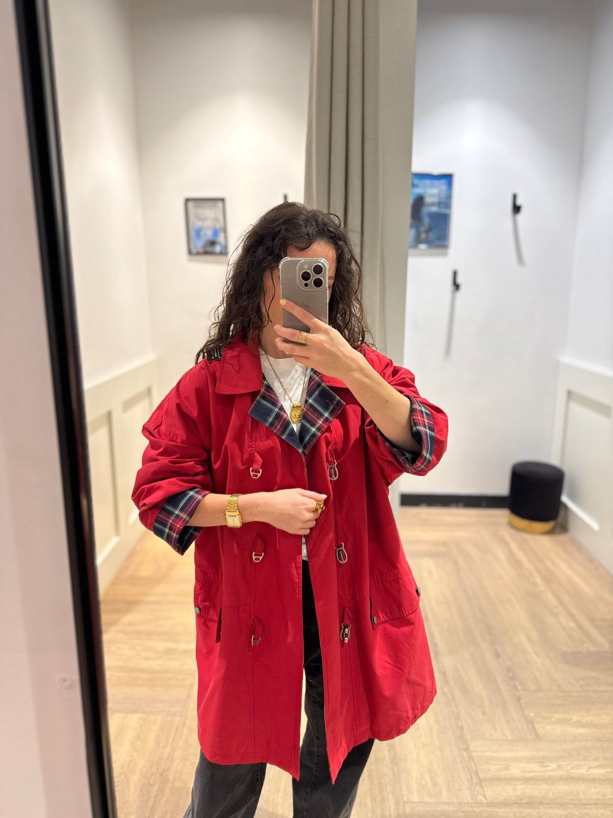 Manteau vintage rouge L