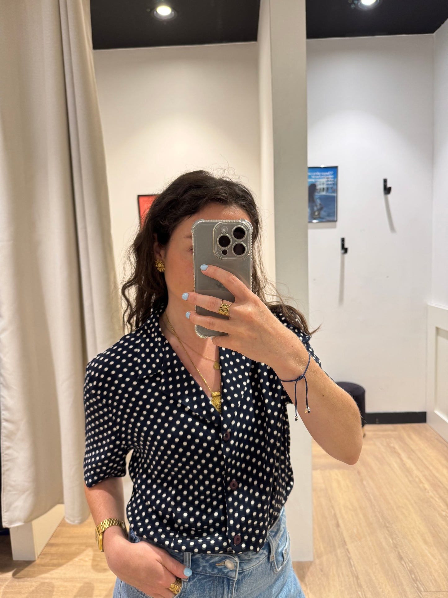 Blouse à pois vintage M